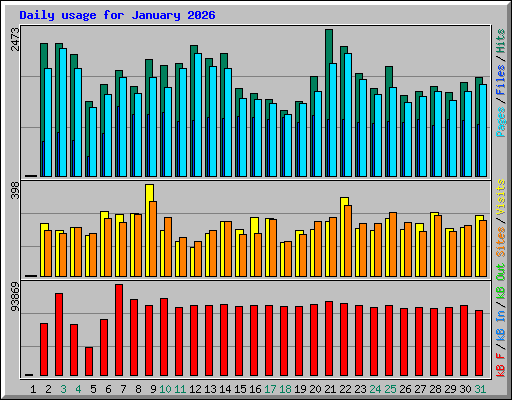 Daily usage for January 2026